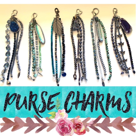 🦄 Beaded Bling Purse Bag Geode Charm Keychain - Picture 10 of 14